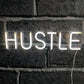 HUSTLE LED Neon Sign Light Wall Art Decorative Show Hanging Signs for Bedroom Room Party Home Bar Decor Night Light USB Powered