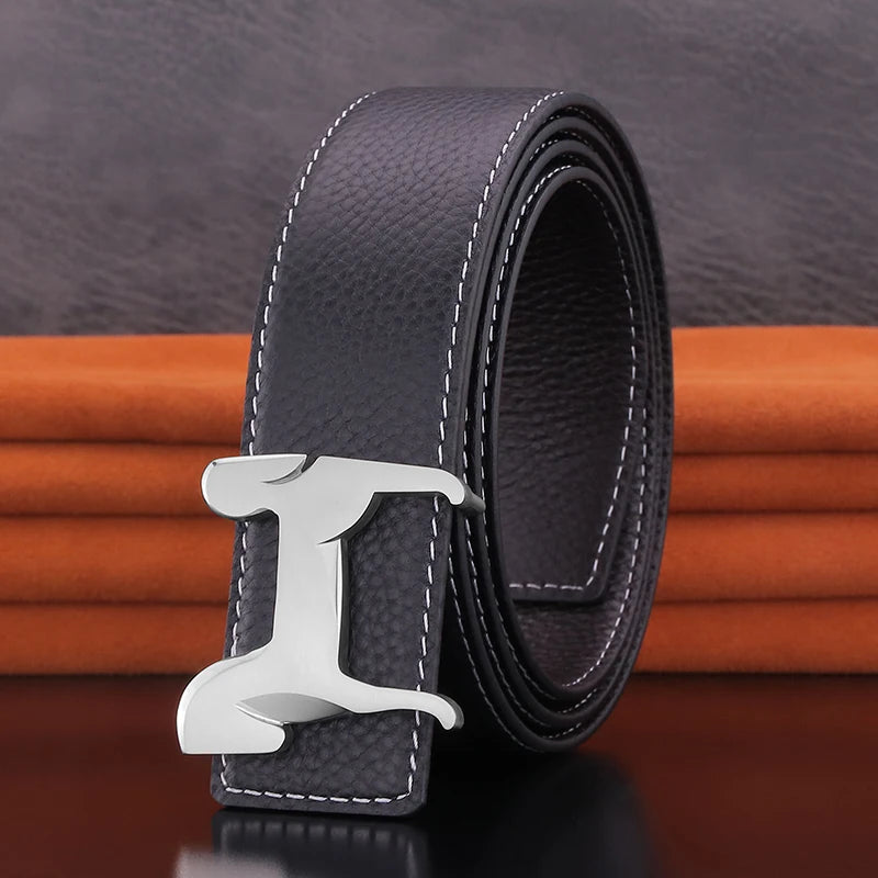 High Quality Belt Men's Men's Luxury Designer Leather Smooth Buckle Cowhide Fashion Classic Exquisite Waist Strap Ceinture Homme