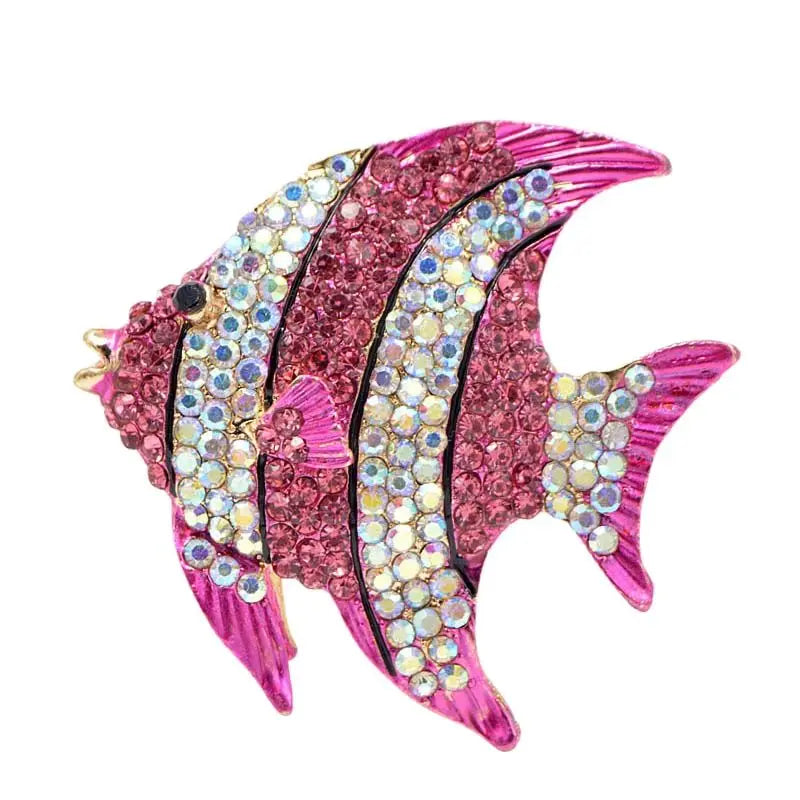 CINDY XIANG Rhinestone Tropical Fish Brooches for Women Large Cute Animal Party Coat Jewelry Fashion Accessories New 2018