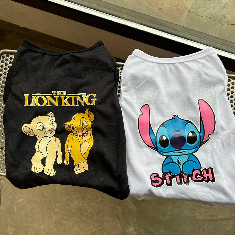 Disney Summer Dog Clothes This Cotton Pet Vest Clothes for Small Dogs Mickey Dog Clothing Chihuahua Puppy Yorkshire T-shirt