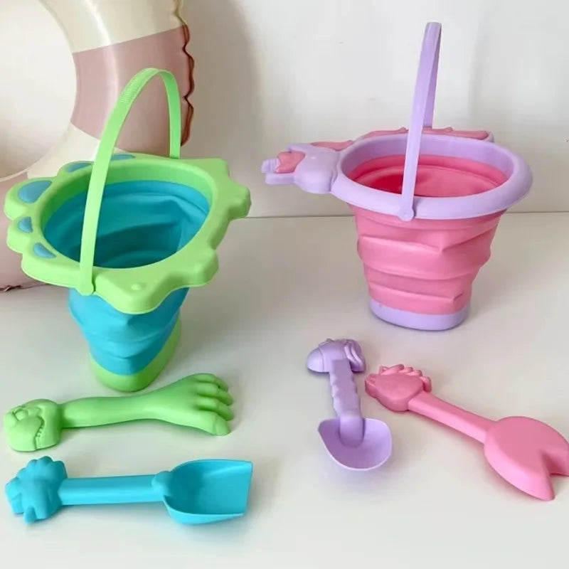 3pcs/set Unicorn Beach Toys Dinosaur Kids Infants Digging Sand Plastic Shovels Buckets Kettles Water Play Toys For Children Gift