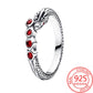 Game of Thrones 925 Sterling Silver Sparkling Red Zircon Dragon Ring Sexual Style Jewelry Worn At Parties