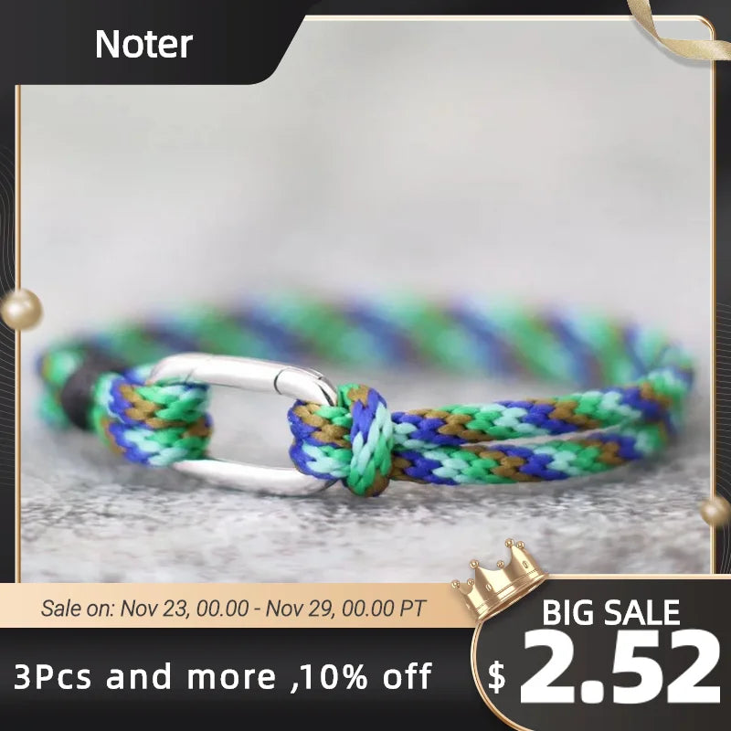 Noter Fashion Mens Bracelet Spring Catch Double Layer Rope Braclet Homme Gift For Him Leisure Accessories Pulseras Para Hombre