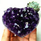 High Quality Uruguay Amethyst Geode Crystal Heart Natural Stone Quartz Cluster Room Decor Display Amethyste Pierre Naturelle