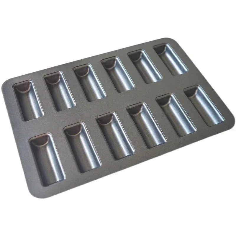 12 Hole Japanese Style Cake Mold  Black Carbon Steel Home Use Kitchen Decor Baking Bread Baking Accessories Pastry Utensil