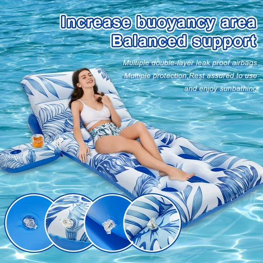1pc Inflatable Pool Float with Backrest Swimming Pool Party Fun Water Floating Seat Lounger Pool Accessories