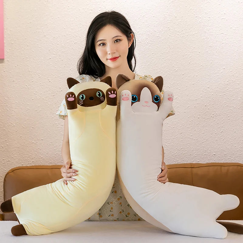 Anime New Arrive 130cm Cute Soft Long Cat Boyfriend Plush Toy Stuffed Pause Office Nap Sleep Pillow Cushion Gift Doll Kids Girls