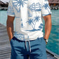 2 Piece Summer Casual Everyday Men's Short Sleeve Shorts Set Hawaiian Print Men's T-shirt Outdoor Sports Men's Beach Shorts