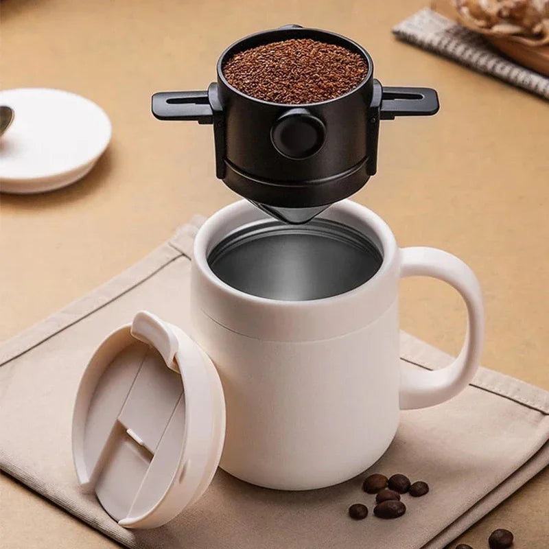 Foldable Coffee Filter for Office Home Travelling Portable Drip Coffee Maker Stainless Steel Reusable Pour Over Coffee Dripper