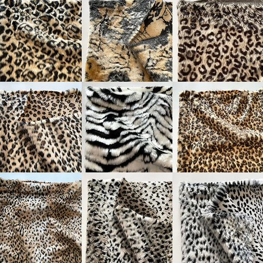 A4 Leopard Pattern Fur Fabric For Handmade Craft Clothing Bag Hat Cosplay Fabric Sewing Accessories DIY Quilting Materials