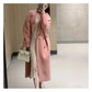 Women's Long Woolen Coat Elegant Loose Fit Autumn Winter New Style Korean Series Small Size Aired out Atmosphere Coat