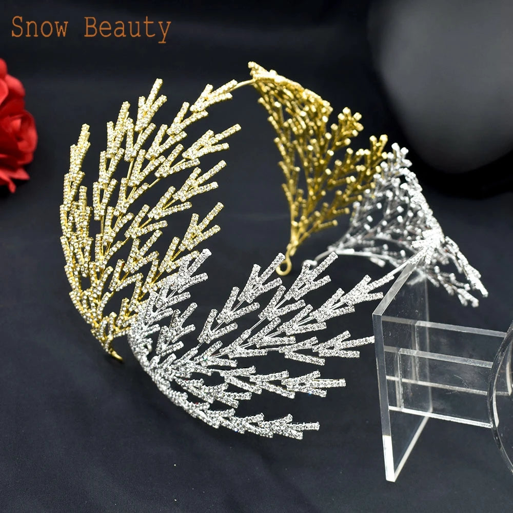 A271 Bridal Headpiece Baroque Headwear Crystal Hair Jewelry Pageant Crown Rhinestone Headband Wedding Crown Tiara Hair Ornaments