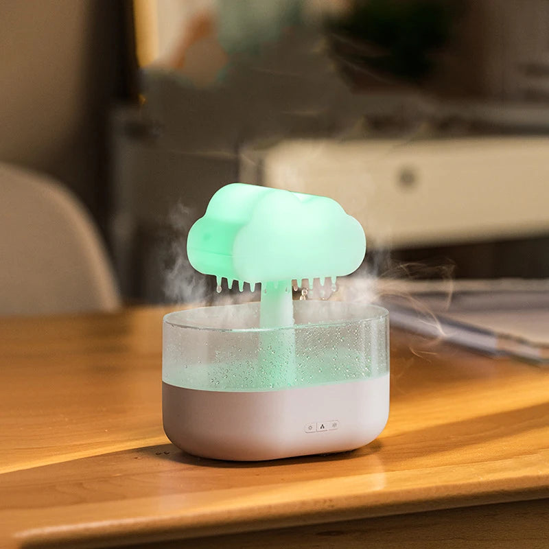 2024 Rain Cloud Night Light Humidifier With Raining Water Drop Sound And 7 Color Led Light Essential Oil Diffuser Aromatherapy