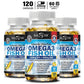 Omega 3 Fish Oil Capsules - Ultra-Pure Supplement - Promotes Joint, Eye, Skin Health, Supports Fatty Acids, Immune Support