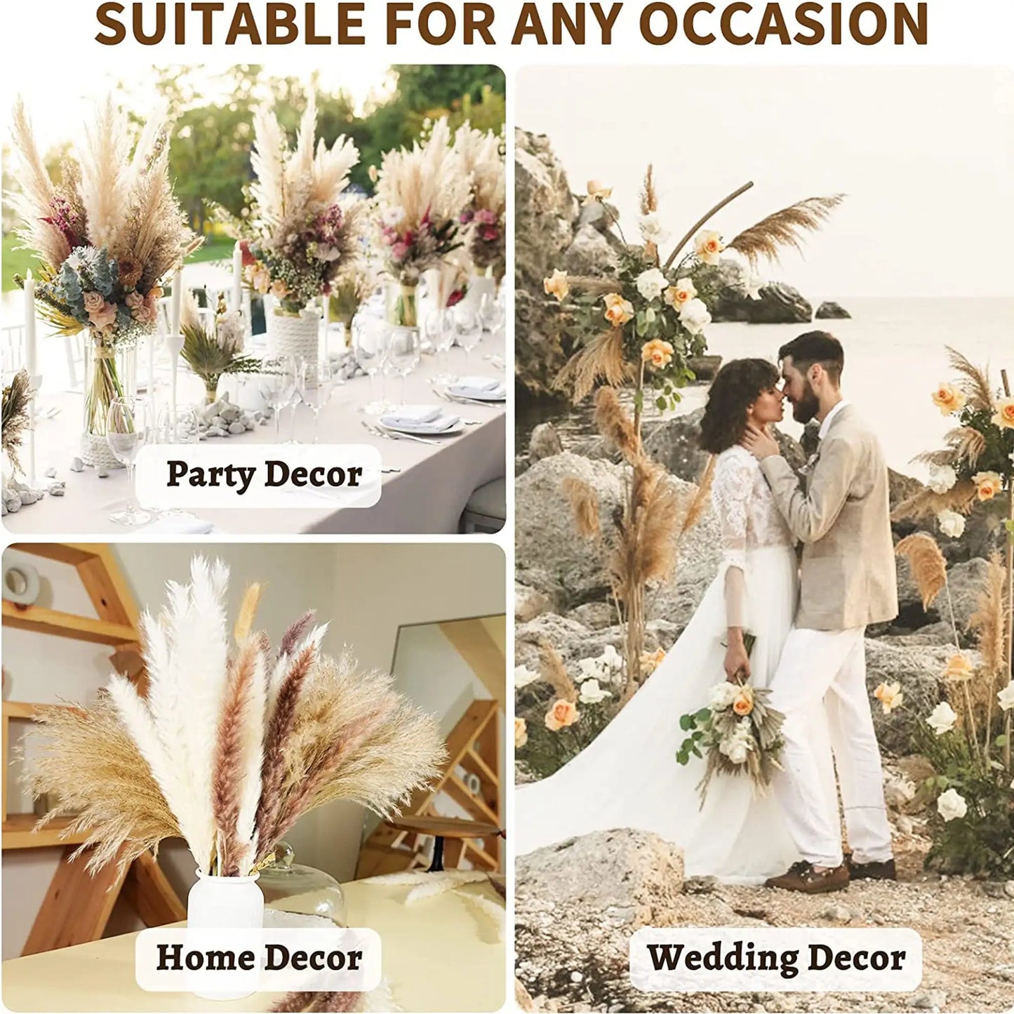 Dried Flowers Pampas Grass Flores Artificial Flowers Fake Wedding Decoration Fleurs Artificielles Naturelle Christmas Home Decor