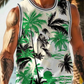 Summer Daily Casual Men's Tank Top Hawaiian Style Fish Print Men's Tank Top Seaside Party Men's Fashion Sleeveless T-shirt