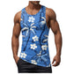Men Vest Casual Comfortable Soft Breathable Fashion Printed Beach Tank Top Compression Hawaiian Vacation Pullover Plus Size