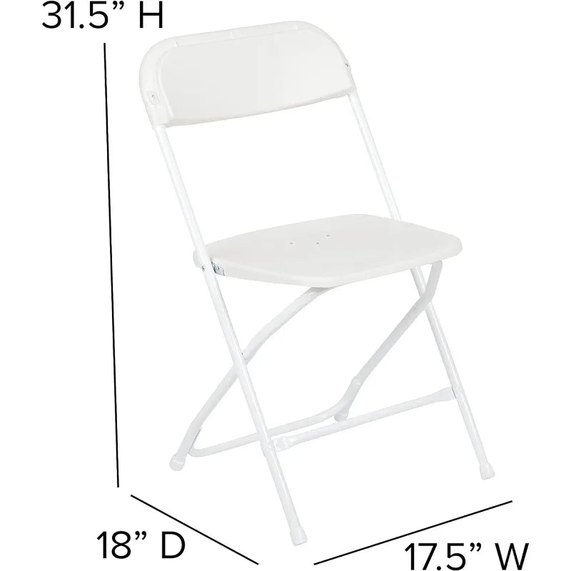 Hercules Series Plastic Folding Chairs for Parties and Weddings, Stackable Commercial Event Seats with 650-lb.