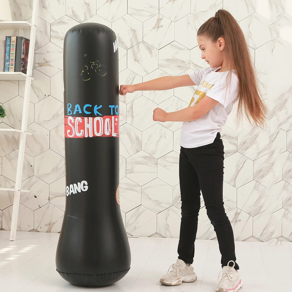 Children Tumbler Inflatable Punching Bag Gym Fitness Boxing Training Kids Sandbag Home Gym Fitness Boxing Fight Training Toy