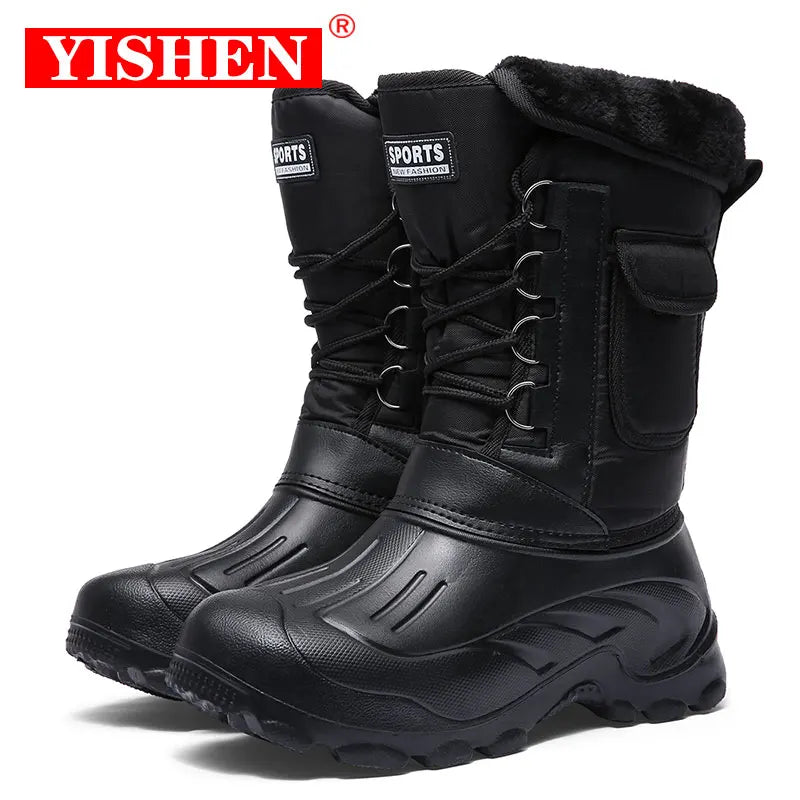 YISHEN Men Snow Boots Warm Waterproof Shoe With Removable Lining Outdoor Winter Work Shoes Duck Boots Hommes Bottes Fishing Boot