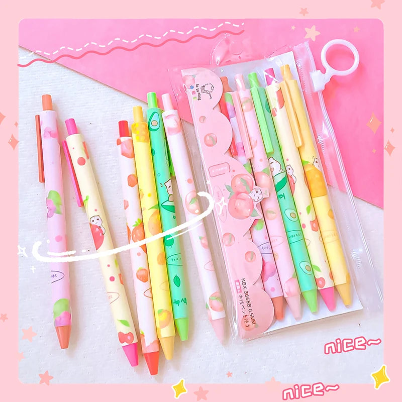 Aesthetic stationery items back to school cute fruit Ballpoint pen gel pens Elegant pens Kawaii Stationery supplies cute pens