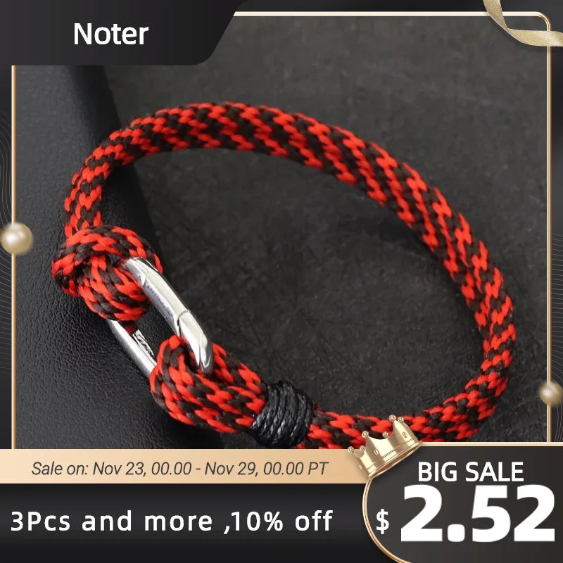 Noter Fashion Mens Bracelet Spring Catch Double Layer Rope Braclet Homme Gift For Him Leisure Accessories Pulseras Para Hombre