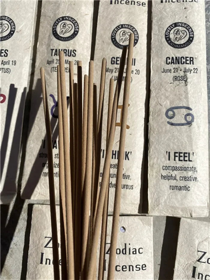 Natural Incense Sticks Nepal Zodiac Incense Handmade Sandalwood Sagittarius White Sage Leo Lemon Incense Stick Air Aromatherapy