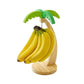 Wooden Banana Rack Hanging Kitchen Rack Simulated Leaf Decorative Fruit Vertical Storage Rack with Hook Kitchen Decoration