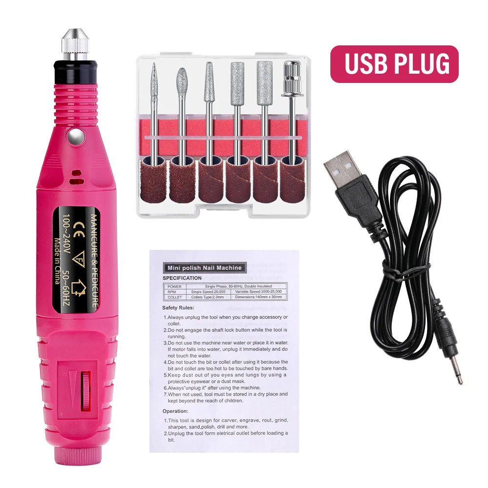 LINMANDA Fashion Electric Nail Sander Professional Nail Art Sanding File Pen Tools Nail Drill Machine Mill For Manicure Driller