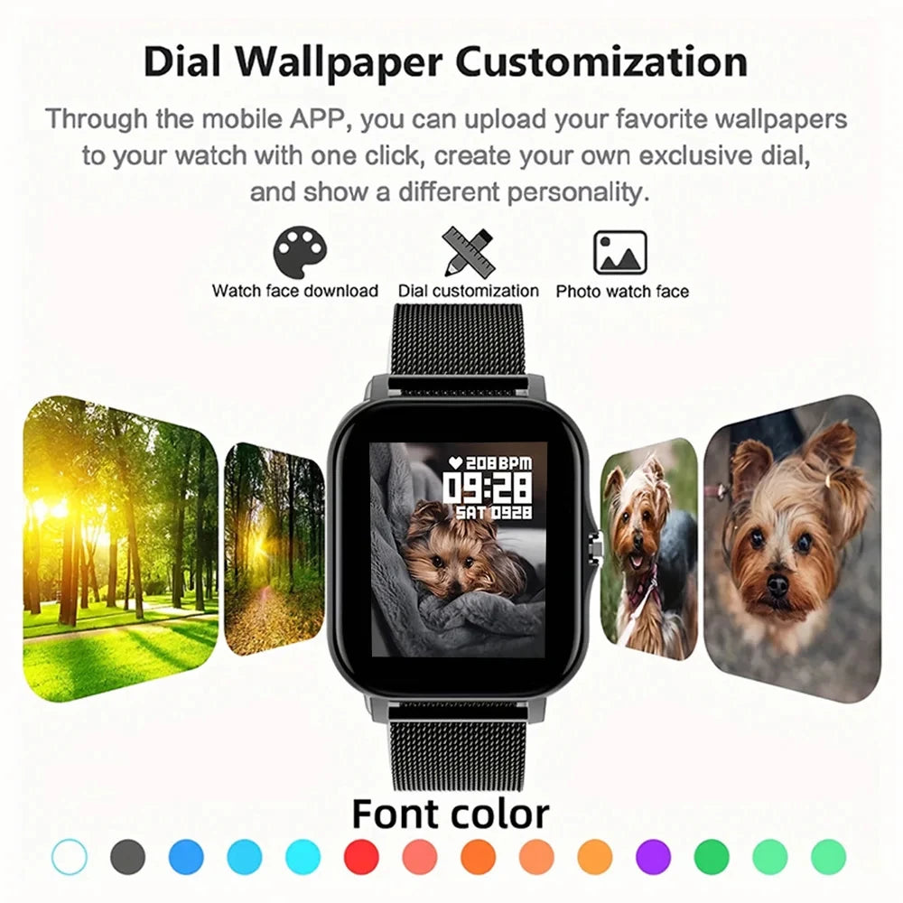 2024 Smart Watch Android Phone 1.44'' Inch Color Screen Bluetooth Call Blood Oxygen/Pressure Monitoring Smart Watch Women Men