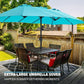 13FT Umbrella Outdoor Terrace, Double sided Pool Umbrella with Anti Fading Canopy, Large Table Umbrella for Deck and Backyard