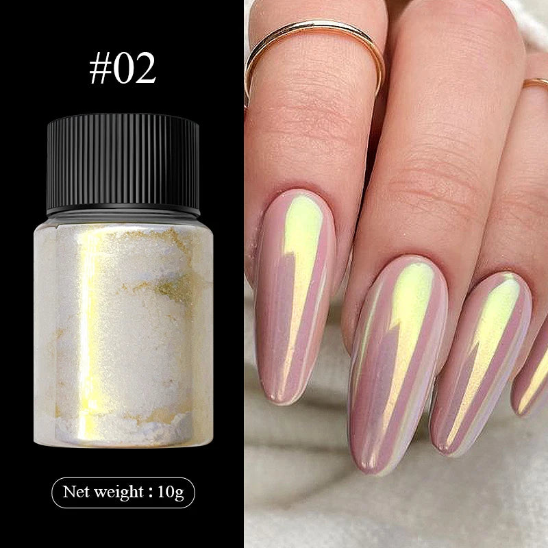 1Box Silver Gold Moonlight Mirror Nails Glitter Powder Metallic Silver Decoration For Nails Aurora Chrome Manicure Nail  Art