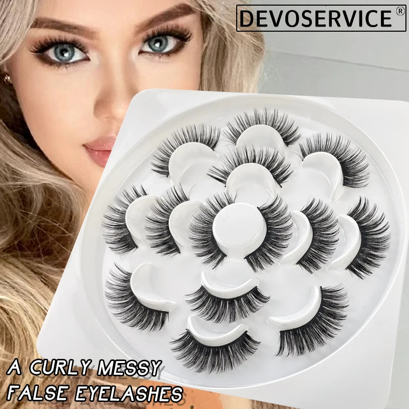 7Pairs New False Eyelash 3D Faux Mink Lashes Natural Volume Eyelashes Extension Supplies Maquillage Makeup Tools Gift Wholesale