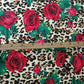 Good Brown Leopard 4 Side Stretch Knitted Cotton Fabric for Dress Red Rose Print Fabric Diy Sewing Sexy Dance Costume/Leggings