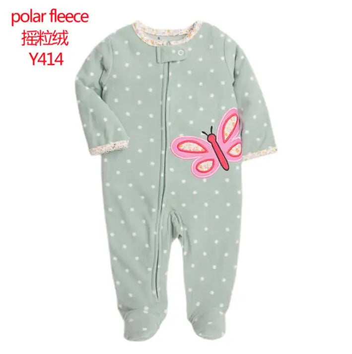 Baby Pajamas Zipper Fleece Newborn Girls Romper Warm Winter Underwear One Piece Overalls Boys Outfits Truck Infants Clothes