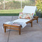 Beach Chairs, Outdoor Mesh Chaise Lounge with Acacia Wood Frame, Teak Finish / White Mesh, Beach Chairs