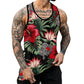 Palm Tree Graphic Tank Top For Men 3D Print Sleeveless Beach Hemp Palm Pattern Tops Paint Vest Hawaii Colorful Pigment T-shirt