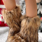 Women's Winter Fluffy Faux Fox Fur Short Boots Woman Plush Warm Snow Boots Luxury Footwear Girls' Furry Fur Bottes Fashion Shoes