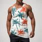 Men Vest Casual Comfortable Soft Breathable Fashion Printed Beach Tank Top Compression Hawaiian Vacation Pullover Plus Size