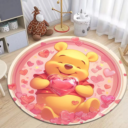 Winnie the Pooh Cute Cartoon Print Round Carpet.Bedroom,Balcony,Entry Door,Sofa,Chair Non-slip Mat.Gift,Picnic,Home Decorat,Rug