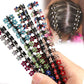 6Pcs Mini Hair Clips No-Slip Clips Rhinestone Hair Clips Metal Clamps Mix Colored Flower Hair Accessories for Women Girls