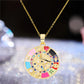 Juya 18K Real Gold Plated Micro Pave Zircon Butterfly Horse Bees Cat Leopard Pendant Necklace For Women Birthday Christmas Gift