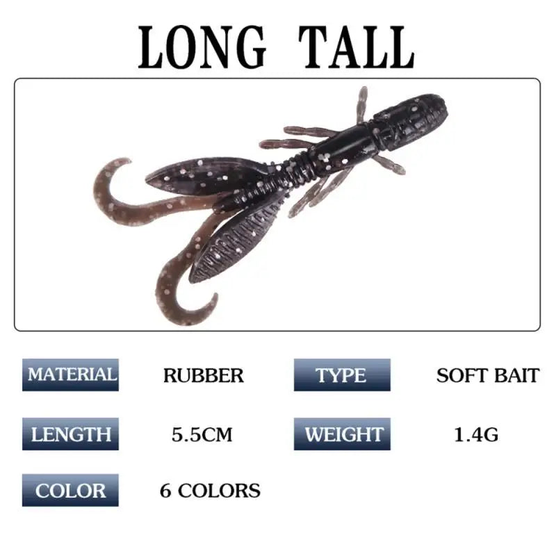 1Pcs Fishing Lure 55mm Soft Lure Fishing Lures Soft Silicone Baits Shrimp Bass Peche Gear Fishing Tackle Accessories