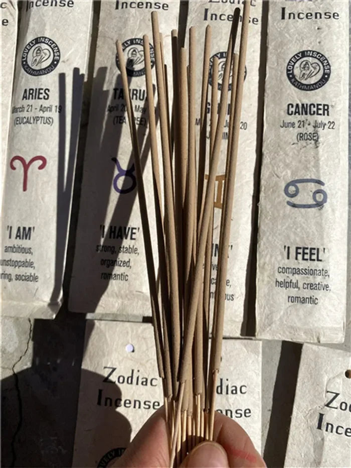 Natural Incense Sticks Nepal Zodiac Incense Handmade Sandalwood Sagittarius White Sage Leo Lemon Incense Stick Air Aromatherapy