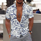 2023 Summer Animal Crane Men's Hawaiian Shirt 3d Plant Floral Print Plus Size Beach Flower
