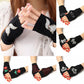 Fingerless Gloves For Women Black Colour Animals Pattern Rose Embroidery Half Finger Gloves Winter Warm Gloves