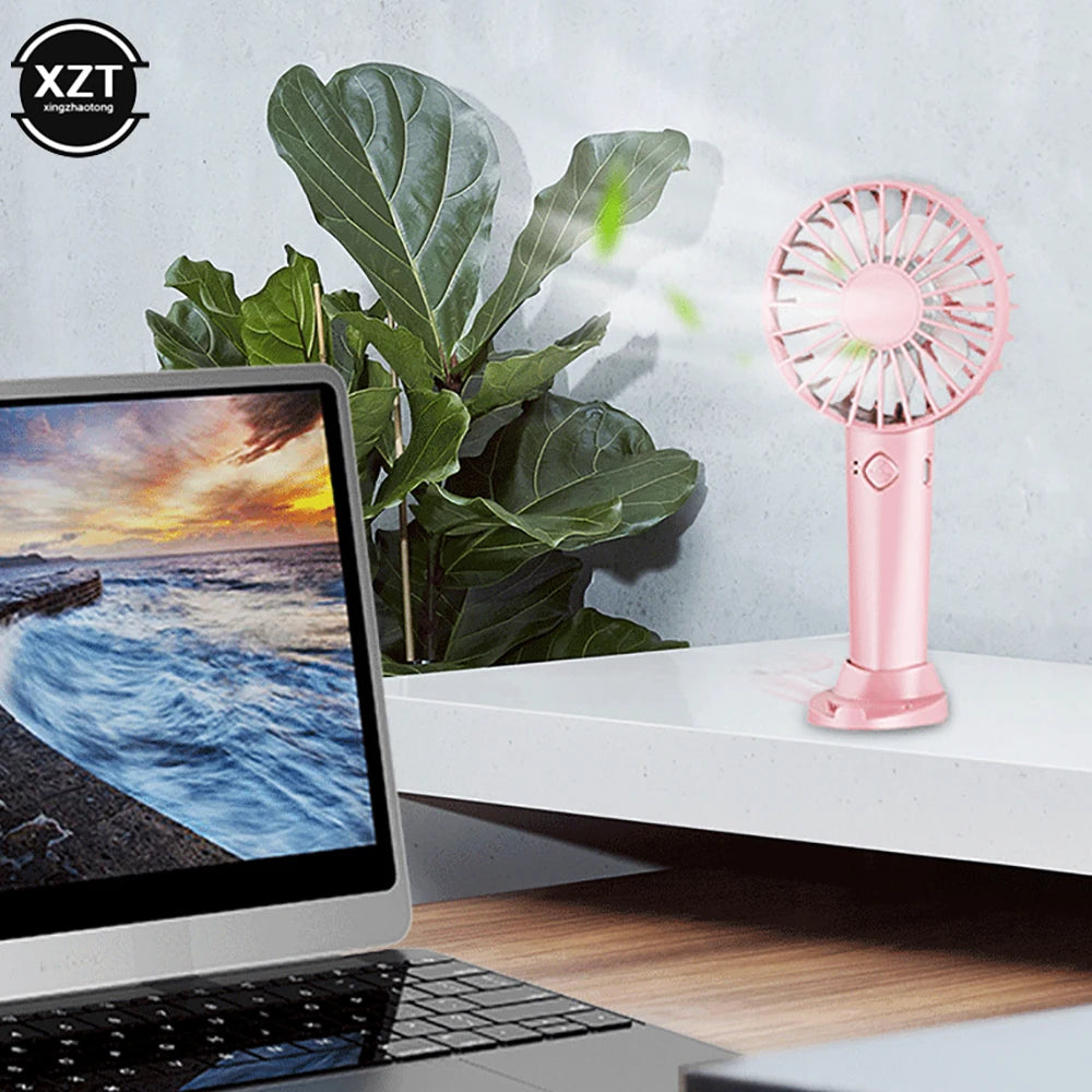 2023 USB Mini Strong Wind Handheld Fan USB Rechargeable Mini Desktop Air Cooler Outdoor Fan Cooling Travel Hand Fans For Outdoor