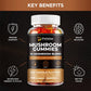 Mushroom Gummies - 10 Mushroom Blend - Natural Stress & Mood Support, Enhance Brain, Memory & Focus, Immune
