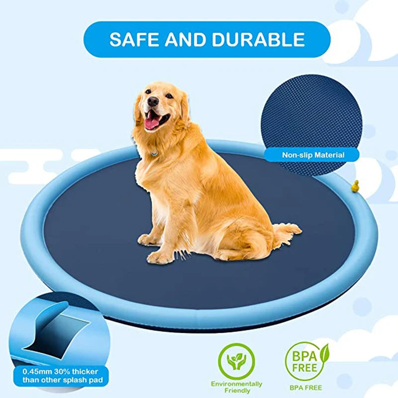 150/170cm Summer Dogs Swimming Pool Mat Inflatable Water Spray Bathtub Outdoor Interactive Fountain Toys For Dogs Cats Children