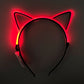 Cat Ears Headband LED Shiny Hair Accessories Cute Bling Hairband Light up Colorful Luminous Hairbands for Party Supplies